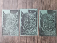 Image 2 of 'two wolves' - BLOCKPRINT