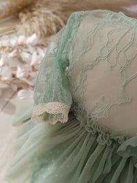 Image 2 of Sitter girls body-dress with flowers | Stella | sage