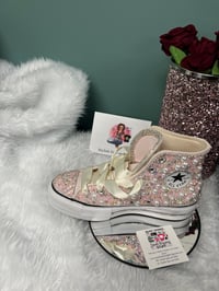 Image 1 of Pink  glammed chucks 