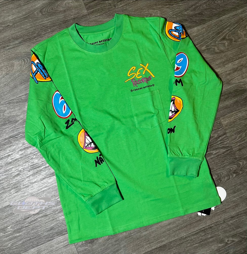 Image of Chrome Hrts Green Long Sleeve Shirt