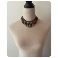 Image 3 of The Empress Necklace - Mixed Jaspers and Dusty Brown Leather
