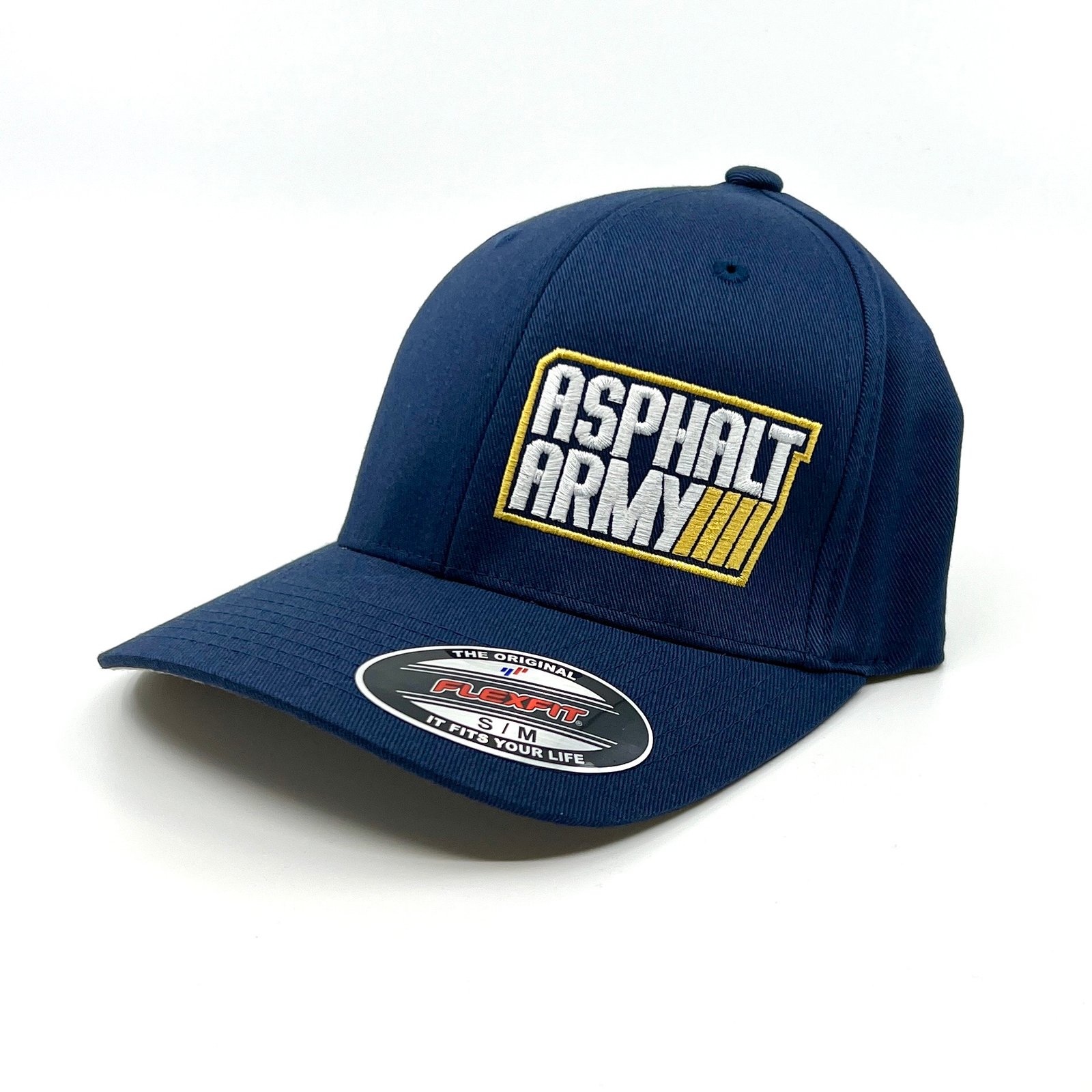Blue/Gold FlexFit ASPHALT Navy Hat / ARMY