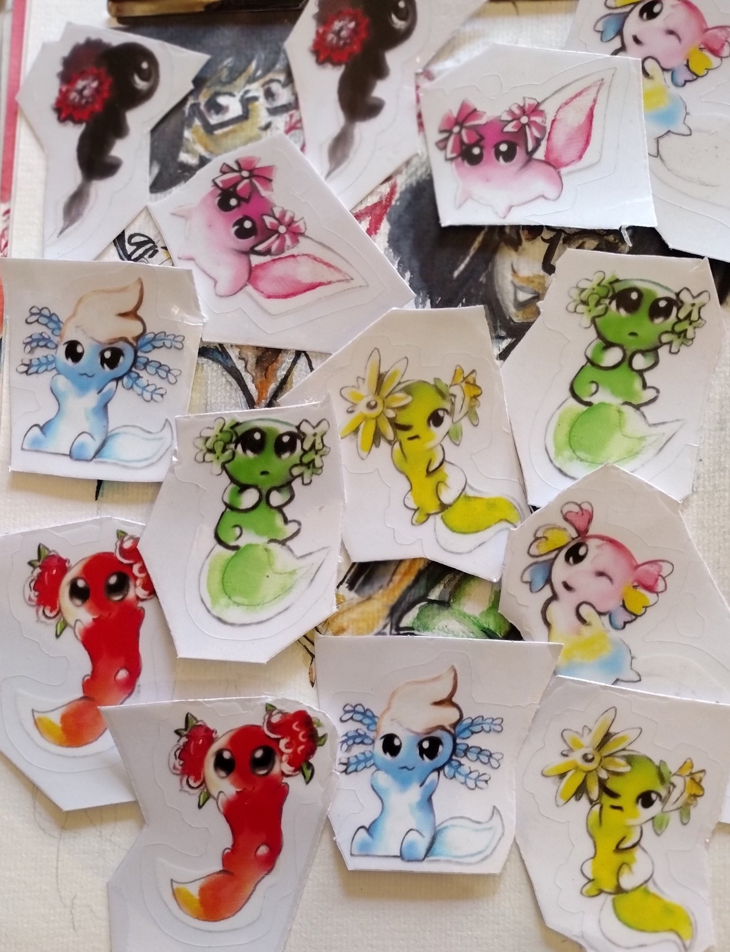 Image of Axolotls -Sticker Pack of 7-