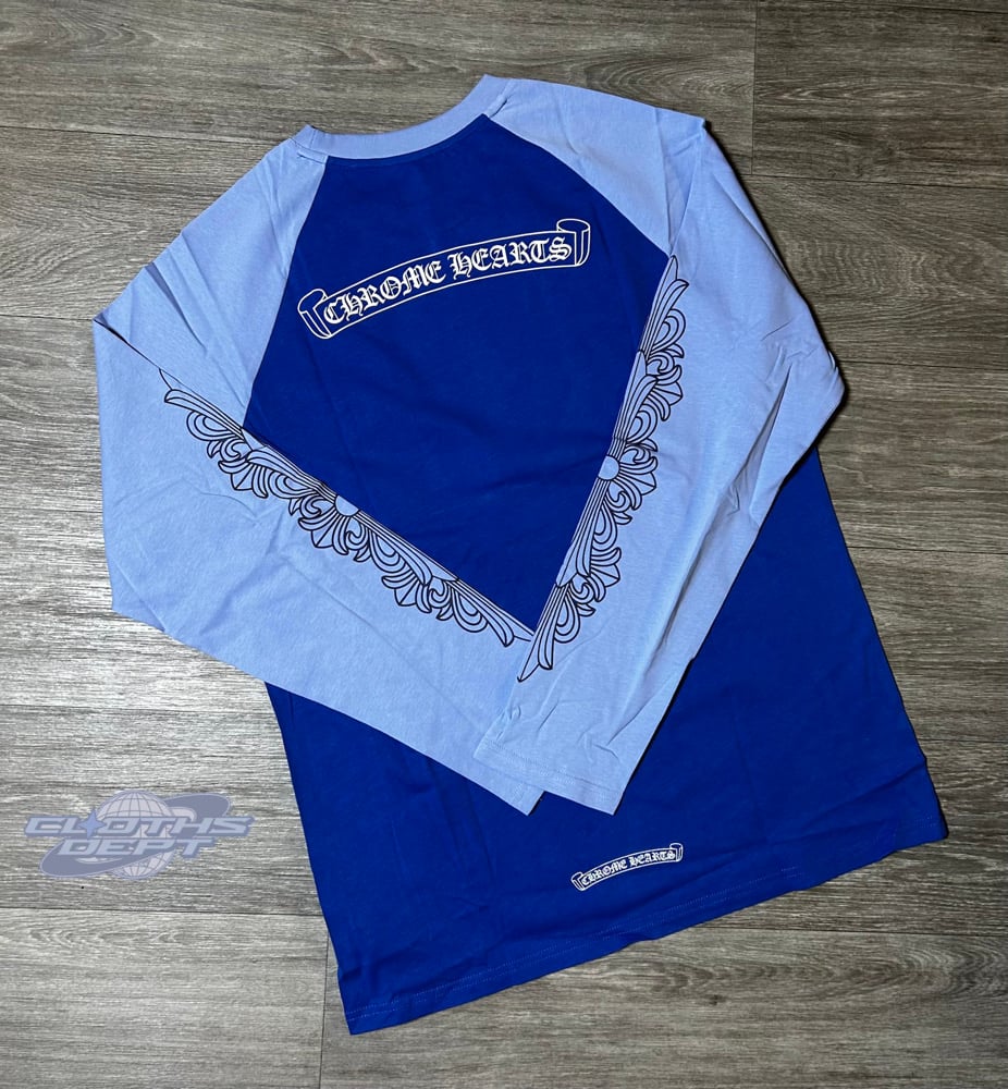 Image of Chrome Hrts Blue Long Sleeve Shirt