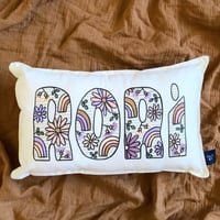 Image 3 of Boho Floral & Rainbow Personalised Cushion 