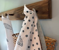 Image 2 of Fish & Dots Pattern Tea Towels (SET OF 2) - Hand Stamped