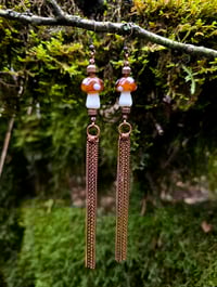Image 1 of Mushroom Chain Fringe Earring 