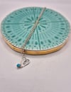 Squiggly Heart with Turquoise Gemstone 