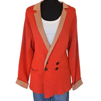 Image 1 of Nic + Zoe Orange Colorblock Knit Cardigan Blazer - Size XL 