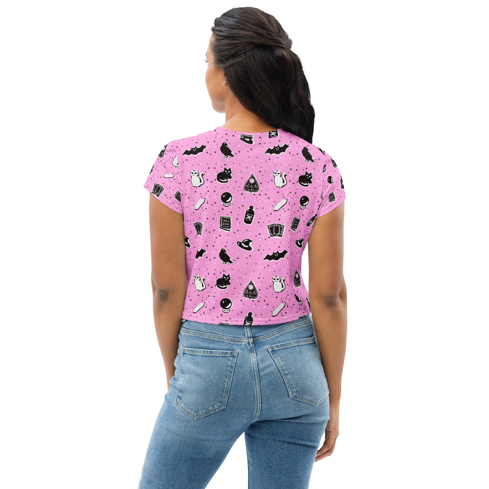 Image of Witchy pink crop tee