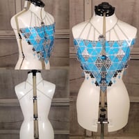 Image 5 of BANDANA top (light transaprent blue and silver)