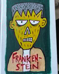 Image 1 of Frankenstein - acrylic art on classic novel 