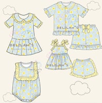 Girls Summer Lemon Gingham Collection