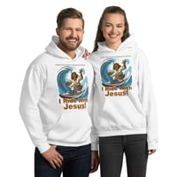 Image 1 of I Ride With Jesus Surfing Unisex Hoodie