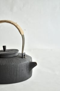 Image 4 of Black Ridged Teapot - Wheel-thrown with Custom Matte Glaze