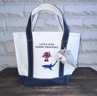 Image 1 of Mini Little Miss Tote - Navy Earth Day