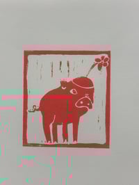 Image 4 of Piglet Linocut print