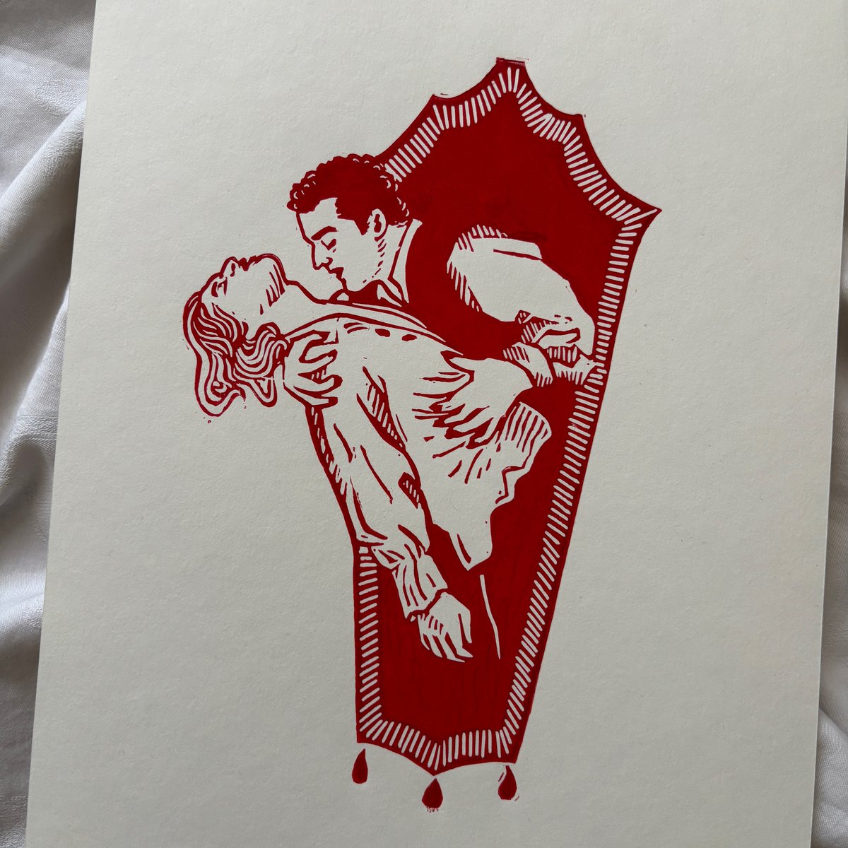 Image of Interview with the Vampire Lino Print