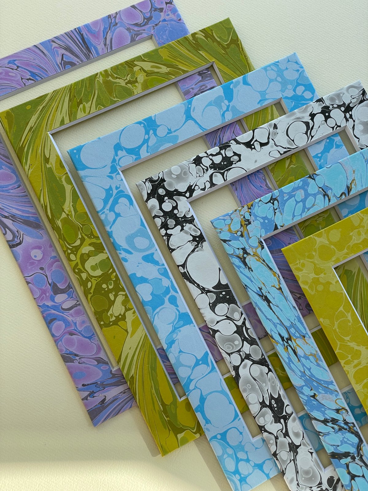 Mats for Frames | Emily Romero Marbled Paper & Designs