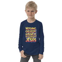 Image 9 of Unisex Youth long sleeve tee (No Greater Relationship than Jesus)