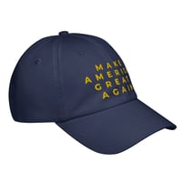 Image 3 of Make America Great Again Trump Vance Navy and Gold Under Armour® dad hat