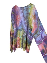 Image 3 of 4XL Unisex Adult Waffle Long Sleeve Shirt in Candy Geode Ice Dye
