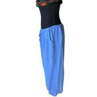 Image 2 of Jams World Blue Loose Fit Cropped Drawstring Pants - Made in Hawaii - Size Small 