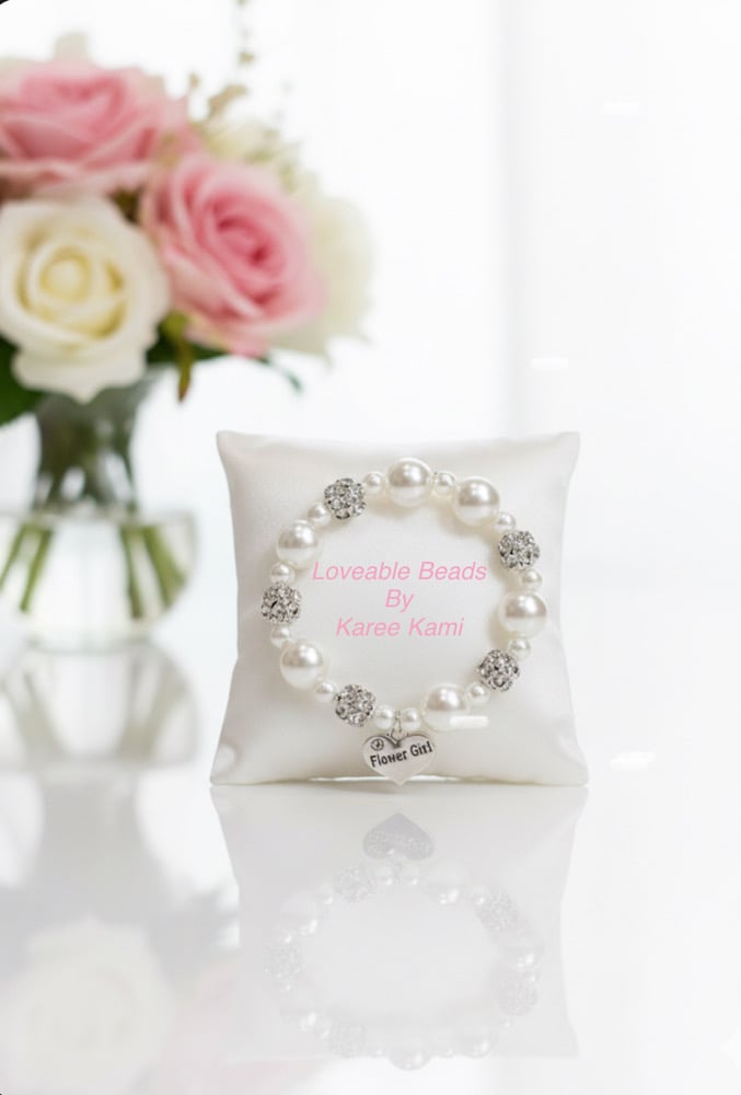 Image of Flower Girl Pearl bracelet 