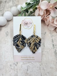Image 3 of Black Botanical Earrings