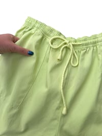 Image 2 of 90's Lime Green Drawstring Shorts 16/18