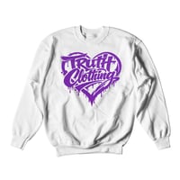 “Truth & Hearts” Crewneck | White | Glitter Series