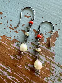 Image 7 of antique coral opal and pearl earrings