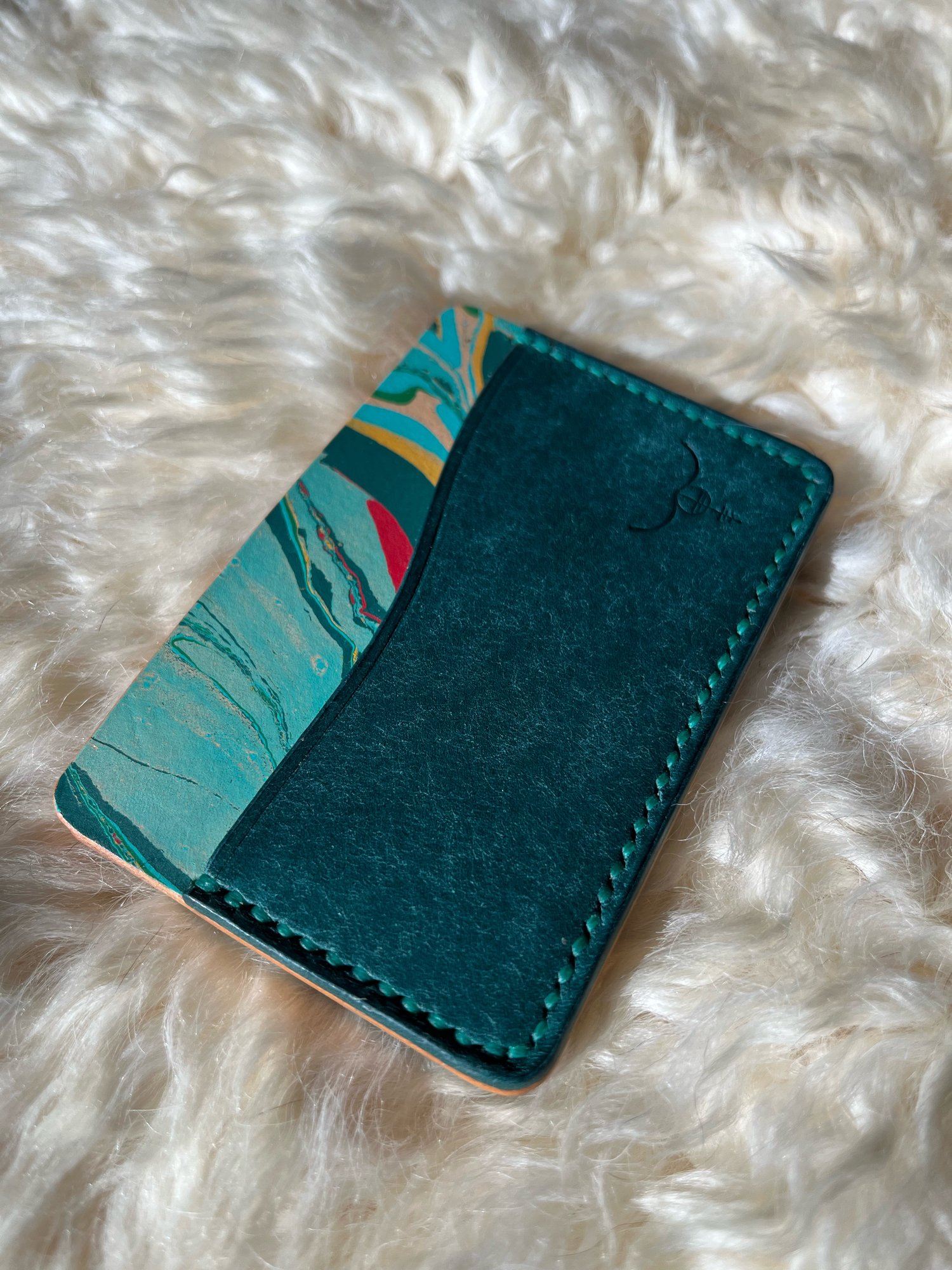Image of Ortensia Pueblo/Seafoam Marbled Horizontal Cardholder 