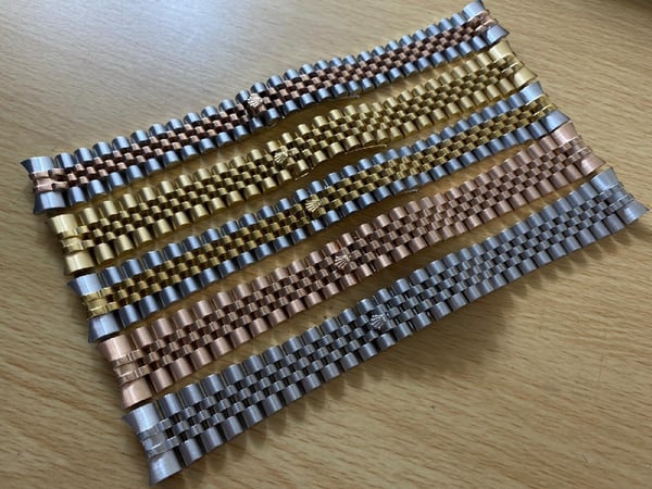 Image of 20mm 21mm Rolex President Jubilee S/Steel, Rose, Gold, 2/Tone Steel Straps