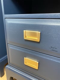 Image 4 of Navy Blue Stag Slim Bedside Tables Bedside Cabinets