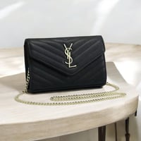 BLACK YSL CLUTCH