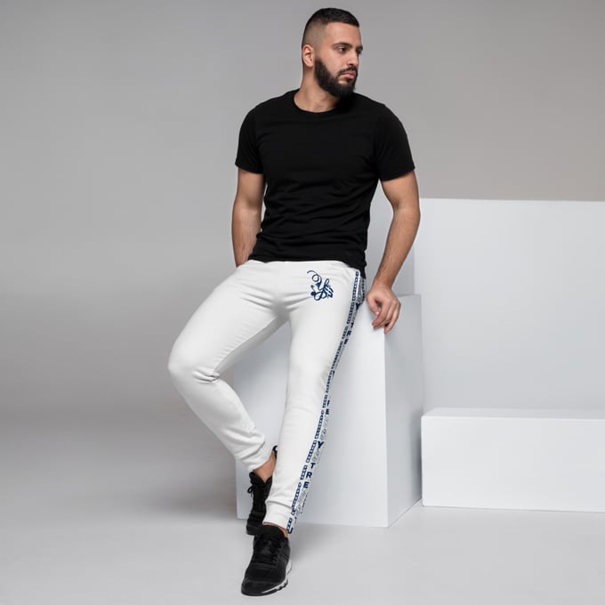 Image of YStress Exclusive Navy Blue and White Men's Joggers (2)