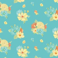 Image 1 of HAPPY AT HOME Main Floral C13700-Teal by Tara Reed for Riley Blake Designs