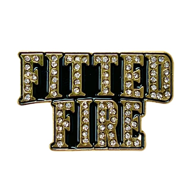 Iced Out Wordmark Pin - Gold