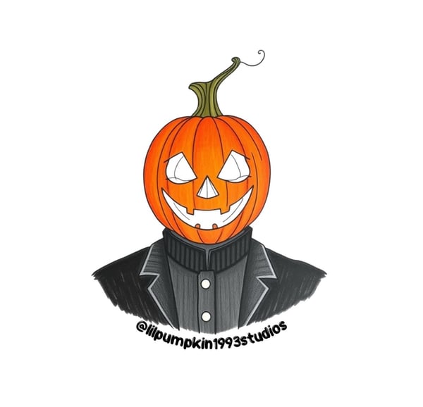 Image of Pumpkin Man Portrait Art Print 4x6