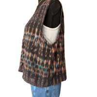 Image 4 of Vintage 1990s Ikat Hand Woven Cotton Vest by Chicos -Womens Size L 