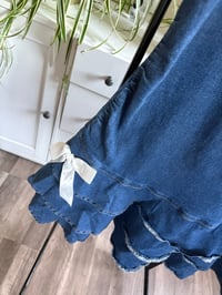 Image 2 of Denim strapless ruffle dress 