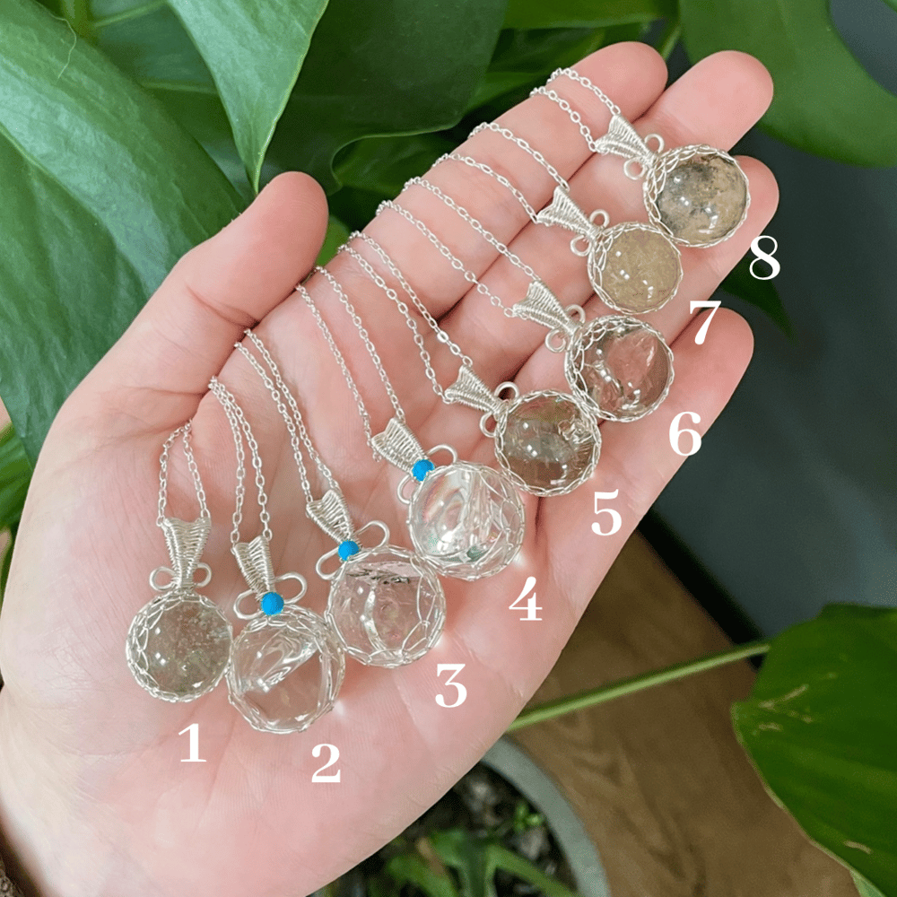 serene sphere crystal necklaces!