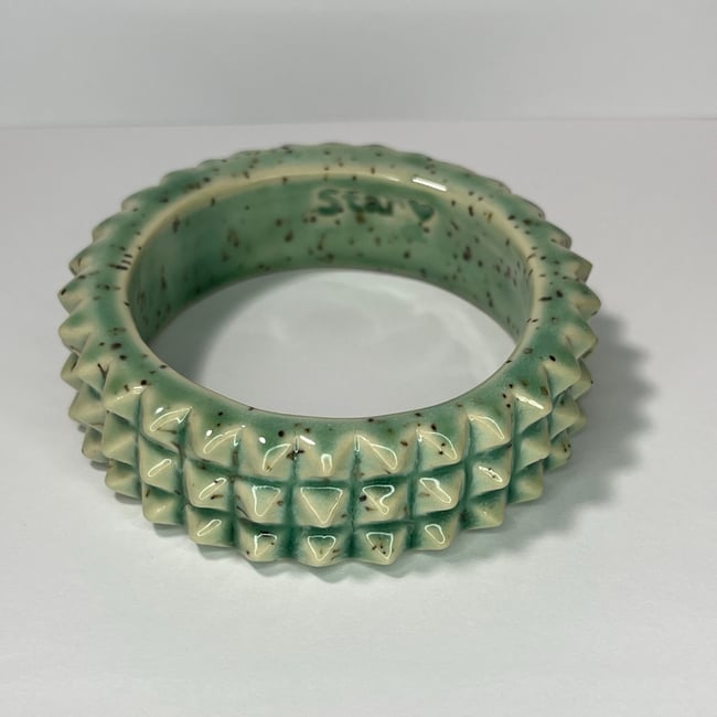Mint Chocolate Studded Bracelet - 7.50 in Inner Diameter