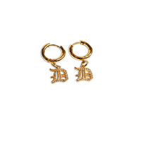 Image 3 of 18k Old English Earrings (A-Z)