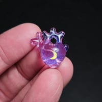 Image 1 of MINIATURE "LOVE YOU TO THE MOON AND BACK" ANATOMICAL HEART PENDANT 6