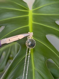Image 5 of Silver Moss Agate Coin Crystal Necklace