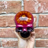 Image 2 of Purple Sunflower Orgonite Skull 