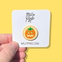 Image 5 of Nostalgic Mini Halloween Cookie Pins – Black Cat, Ghost & Pumpkin – Spooky Cute Gold Enamel Pin