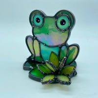 Image 2 of Yellow Waterlily Frog Candle Holder 